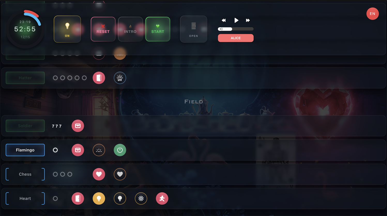 XCUE Scenario Timeline Dashboard